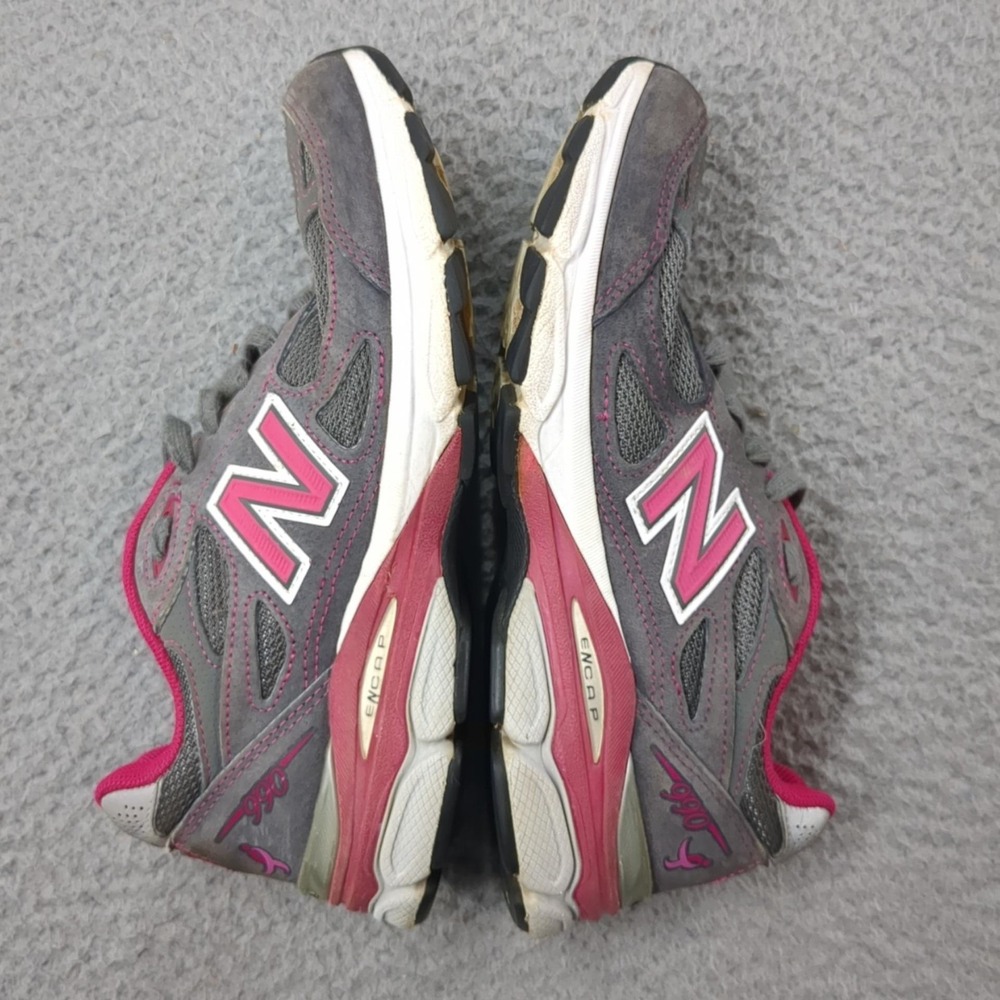 New Balance 990v3 Shoes Womens Size 7.5 AA Gray Pink Breast Cancer Running USA - Picture 9 of 16